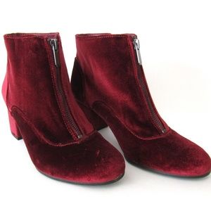 Women's Red Velvet Ankle Bootie